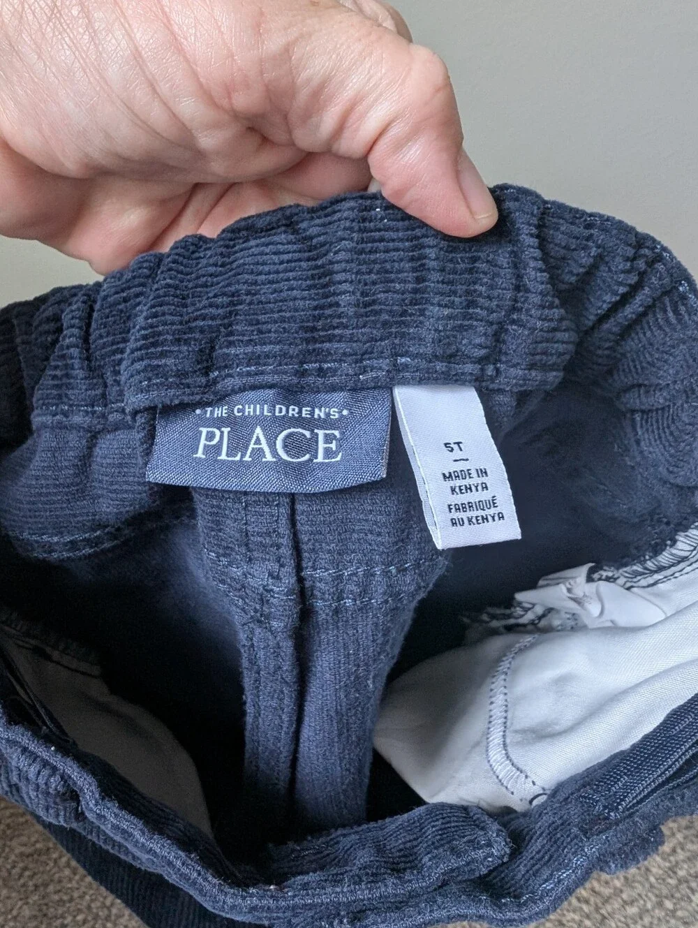 Children's Place Navy Blue Corduroy Dress Pants Size 5T Boys Adjustable Waist